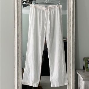 White linen pants